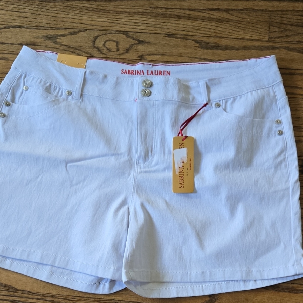 Sabrina Lauren Women's High Waist White Shorts
